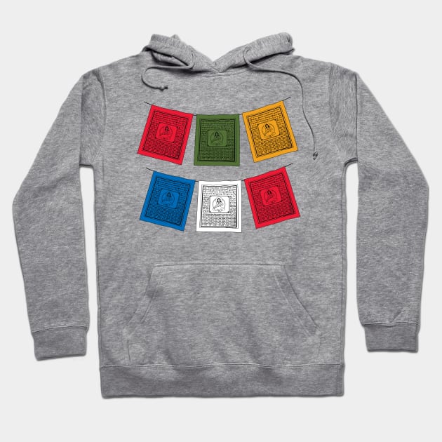 Tibetan Prayer Flags Hoodie by Eclecterie